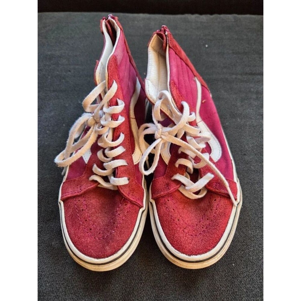Vans Hightop Sneakers Size 2.5 Red Skateboard Youth